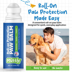 baume-roll-on Muttly pour pattes – pattes douces après les sorties enneigées.