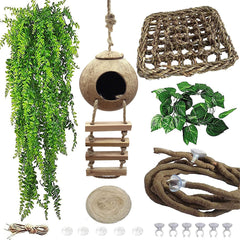 MUYG Gecko Crête cache-noix-de-coco: cachette naturelle et sûre pour gecko à crête.