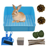 MUYG boite litiere lapin bleu ensemble pratique et durable pour petit animal