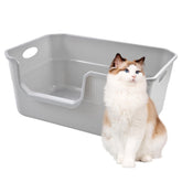 MUYG grand bac litière avec ouverture large, accès facilité pour votre chat.