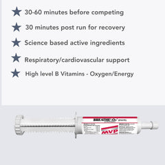 MVP Breathe O'2, tubes deux doses, dosage rapide et pratique pour l'écurie.