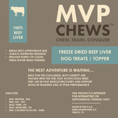 MVPChews texture protéine foie boeuf lyophilisé, goût riche et attrayant.