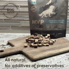 MVPChews friandise foie boeuf lyophilise, parfaite pour le dressage.