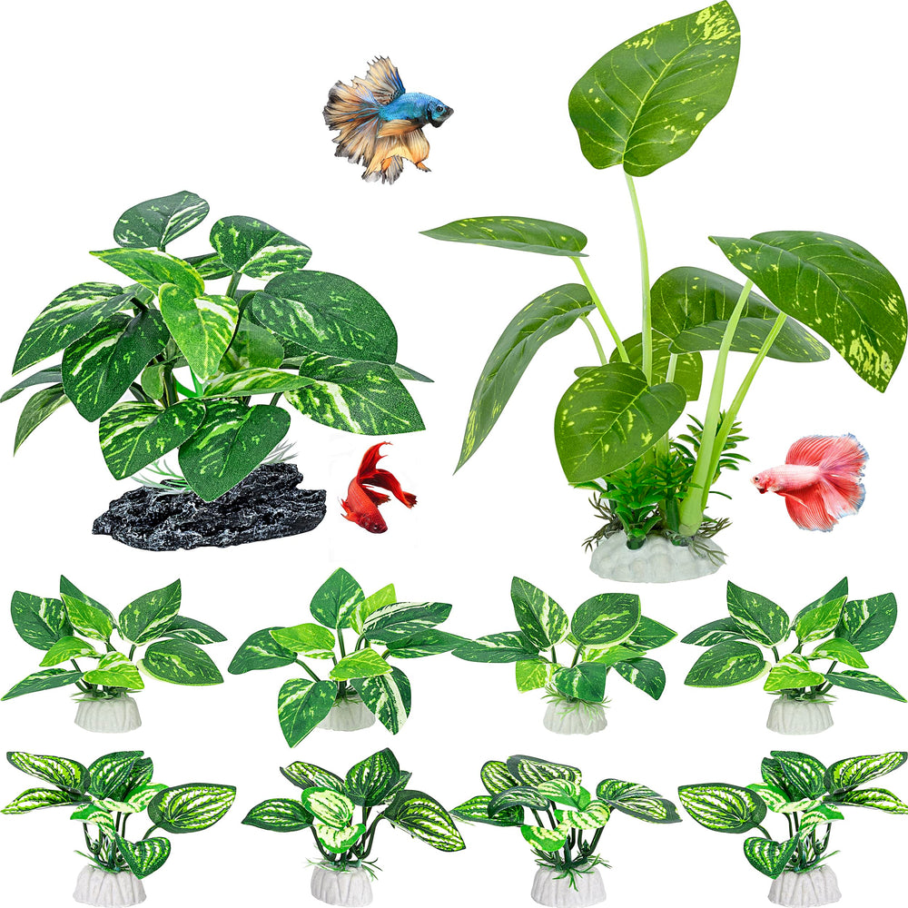 MyLifeUNIT Betta plante-soie-grand-base: décor sûr et stable pour l'aquarium.