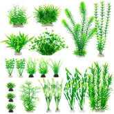 MyLifeUNIT – plantes d'aquarium vertes avec base en céramique stable.