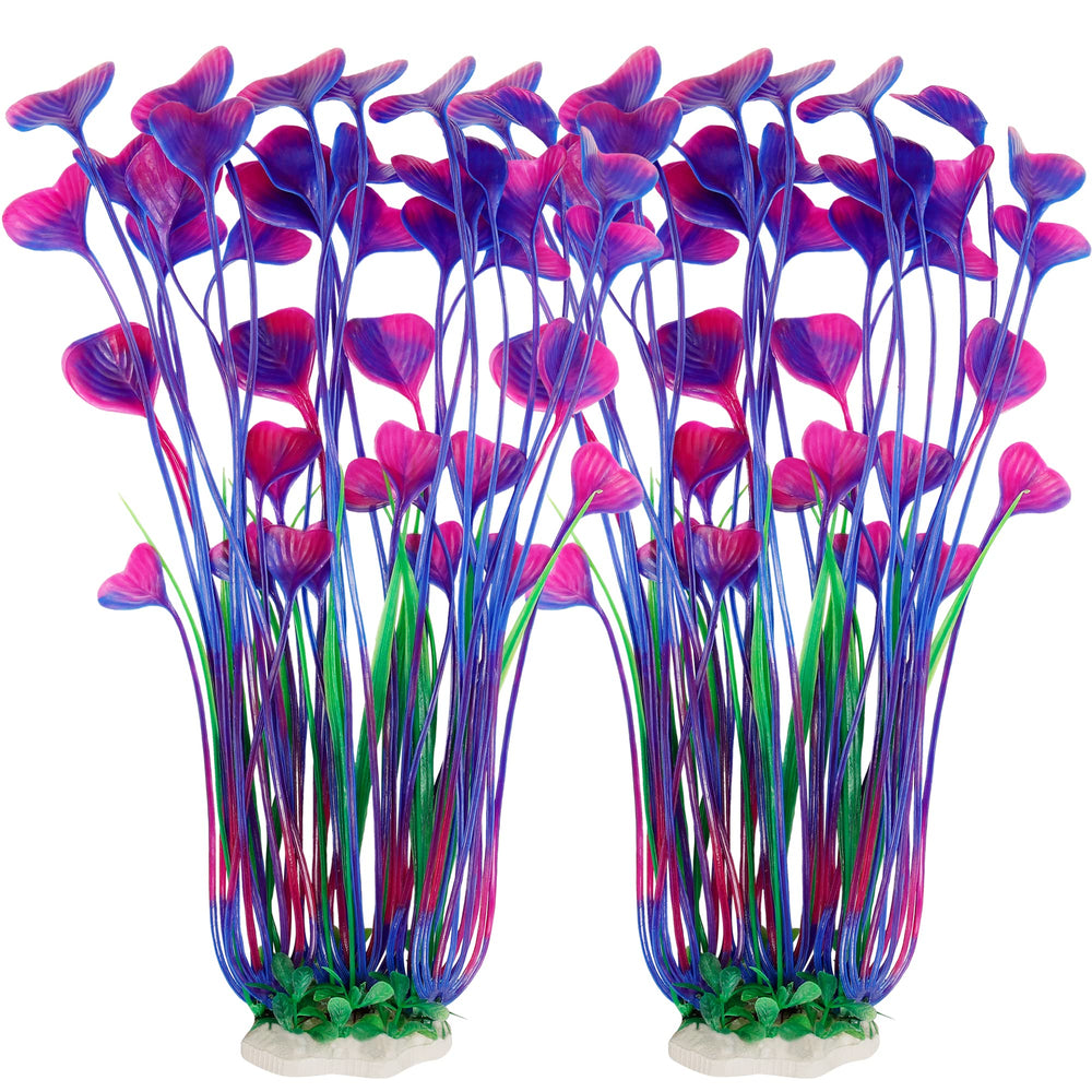 MyLifeUNIT plante d'aquarium violet, hauteur 15,75 pouces, décor naturel et discret.