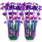 MyLifeUNIT plante d'aquarium violet, hauteur 15,75 pouces, décor naturel et discret.