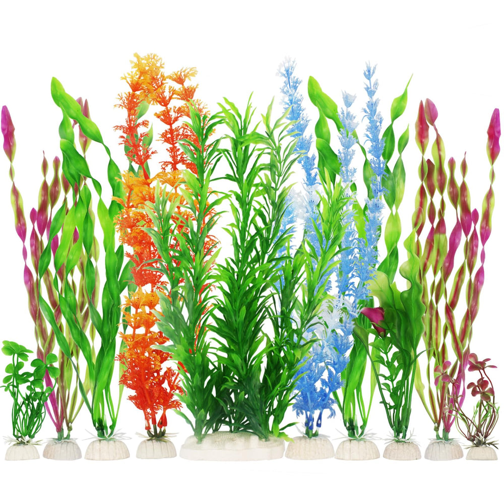 MyLifeUNIT plantes artificielles pour aquarium, ensemble de dix, sans entretien et durables.