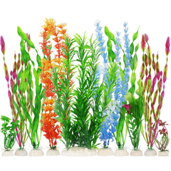 MyLifeUNIT plantes artificielles pour aquarium, ensemble de dix, sans entretien et durables.