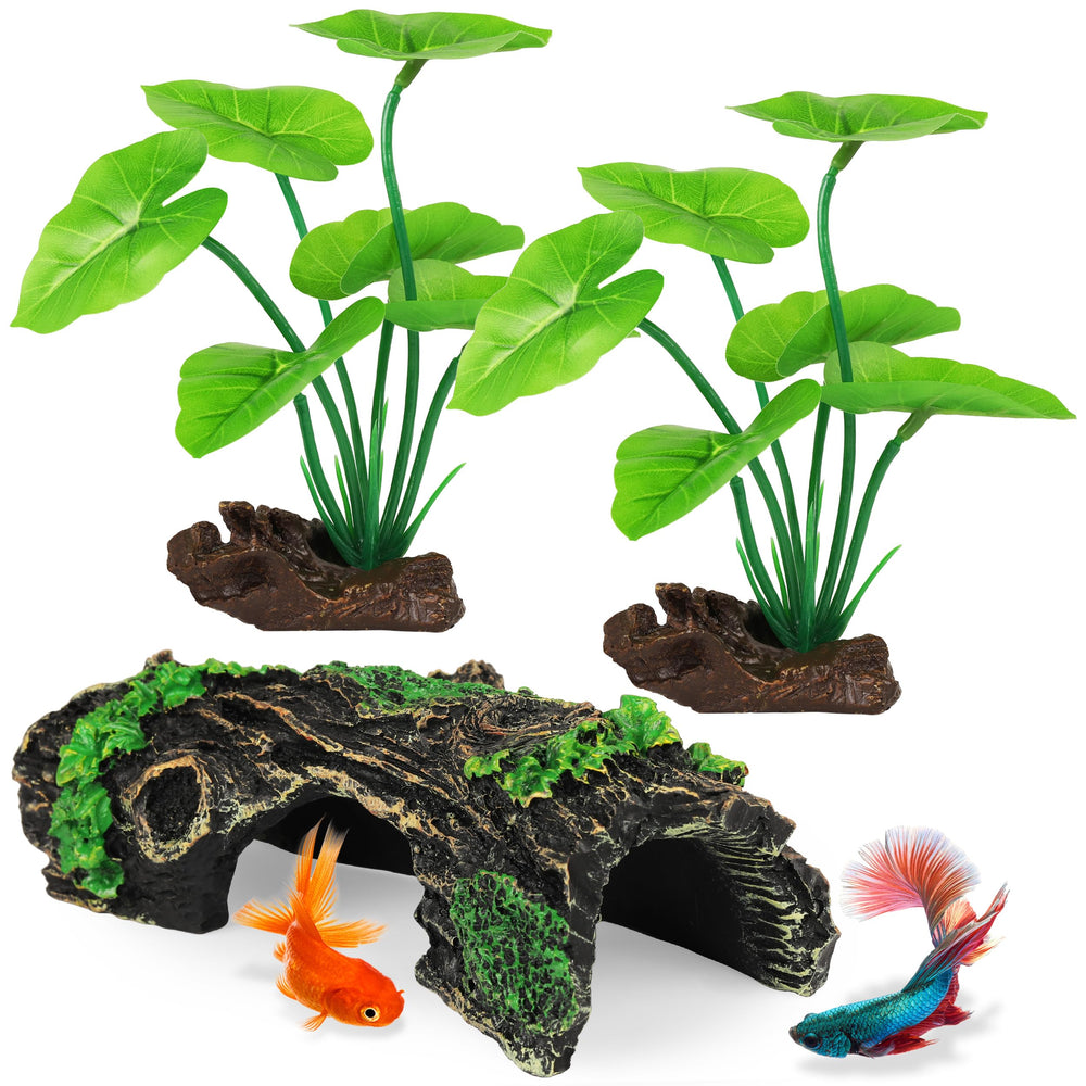 MyLifeUNIT tronc d'arbre creux pour aquarium offrant un refuge sûr pour Betta et petits poissons.