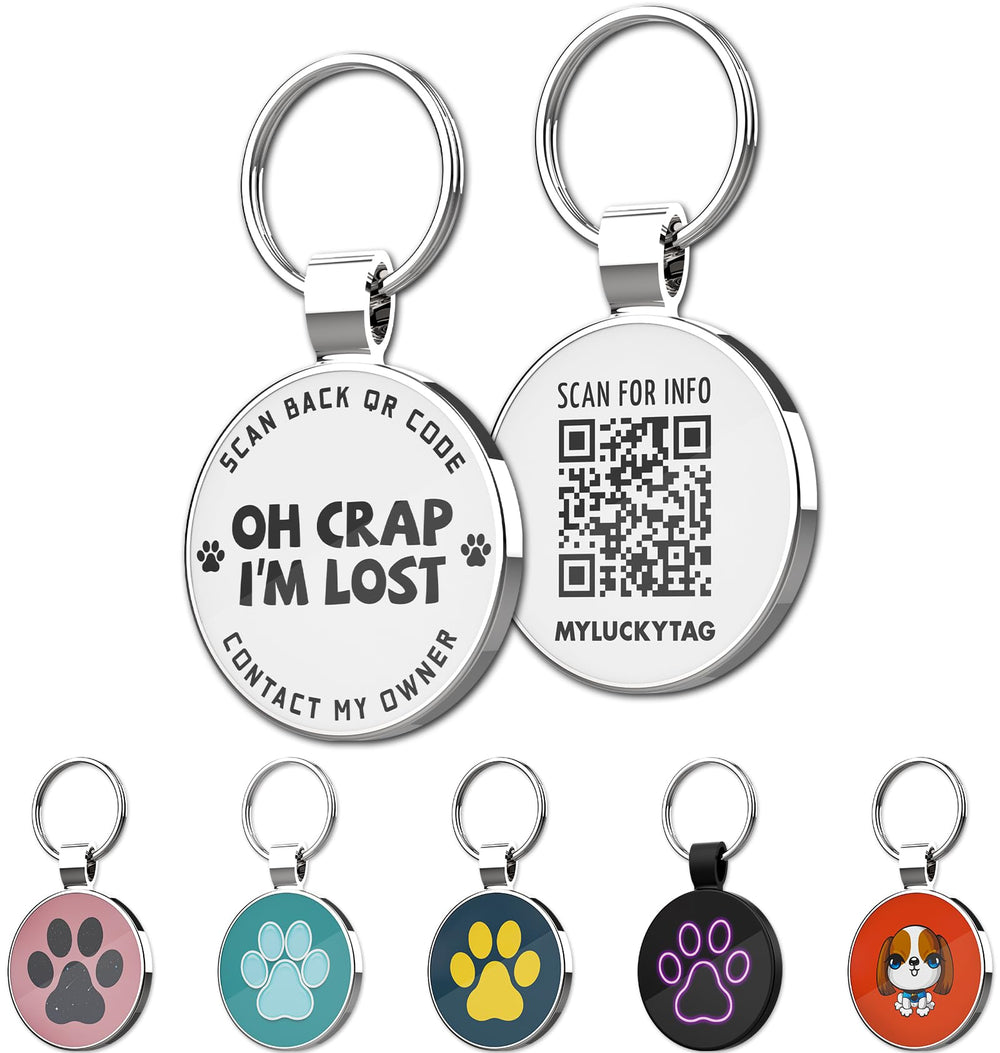 MYLUCKTAG QR-code sur collier, accès rapide au profil de l’animal.