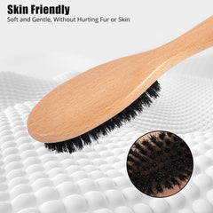 Manche en bois naturel de la brosse Myselect, prise en main confortable