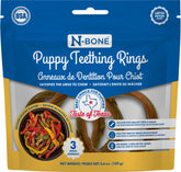 N-Bone Anneaux dentaires chiot saveur texans poulet fajitas, favorise la mastication sécurisée.