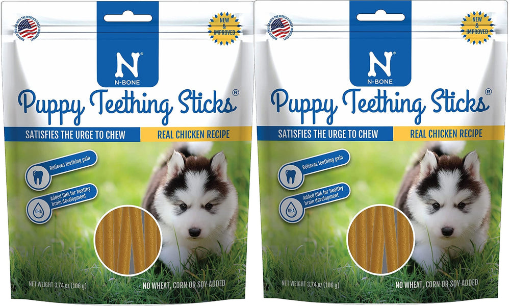 N-Bone friandises dentition chiots, texture souple pour gencives sensibles et dents naissantes.