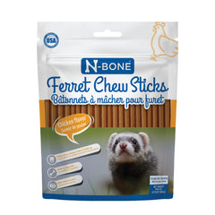 N-Bone furet, bâtonnets à mâcher poulet, sachet 106 g, croquant.