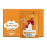 Nacho : Morceaux de poulet libres de cage dans sauce riche, idéal pour l'appétit des chats.