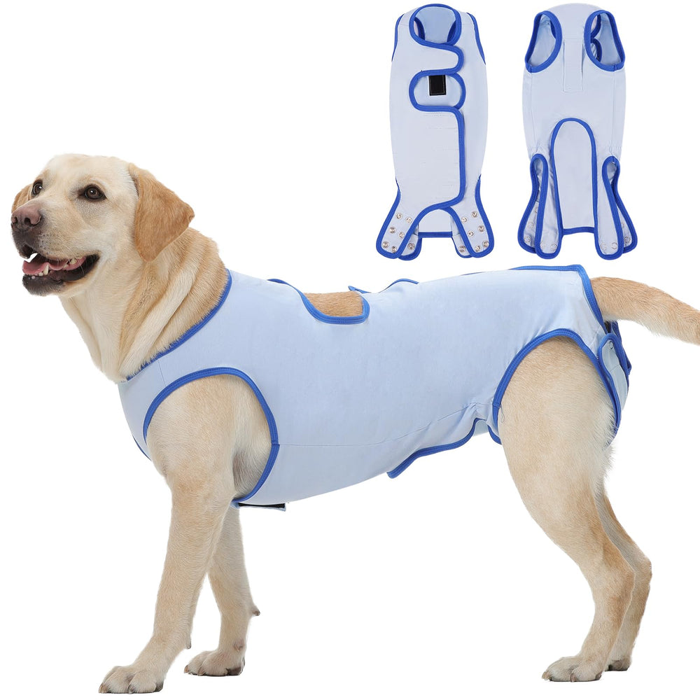 Nanaki combinaison-chien post‑opératoire bleue protège la plaie et offre du confort.