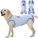 Nanaki combinaison-chien post‑opératoire bleue protège la plaie et offre du confort.
