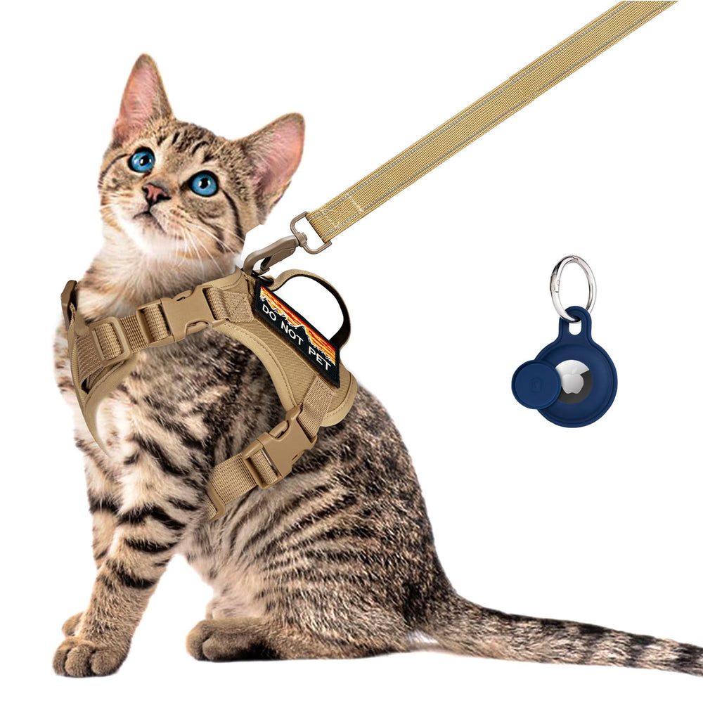 Nanappice harnais chat tactique prêt pour balades sécurisées.