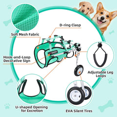 Nasjac chaise roulante pour chien – hauteur ajustable pour s’adapter à chaque taille.