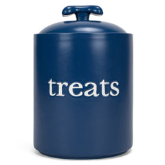 Nat et Jules Treats pot céramique bleu marine pour biscuits canins