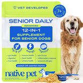 Native Pet Senior: bouteille de vitamine en poudre pour chien senior, soutien global.