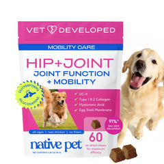 Native Pet Mobility Care: bouchées pour soutenir les hanches et la mobilité canine.