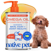 Native Pet Omega 3: bouteille avec pompe pour chiens et chats.