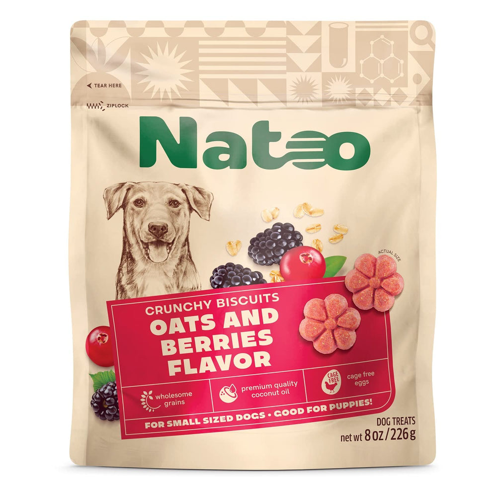 NATOO Biscuits pour chien petit – emballage pratique et sain.