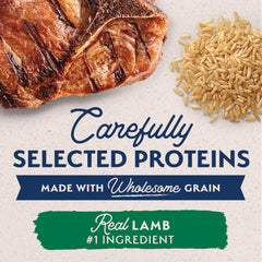 Portion idéale Natural Balance agneau et riz brun pour chien adulte.