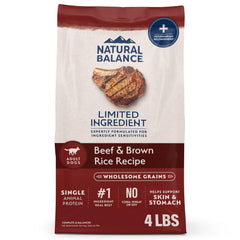 Natural Balance boeuf et riz brun, croquettes pour digestion équilibrée