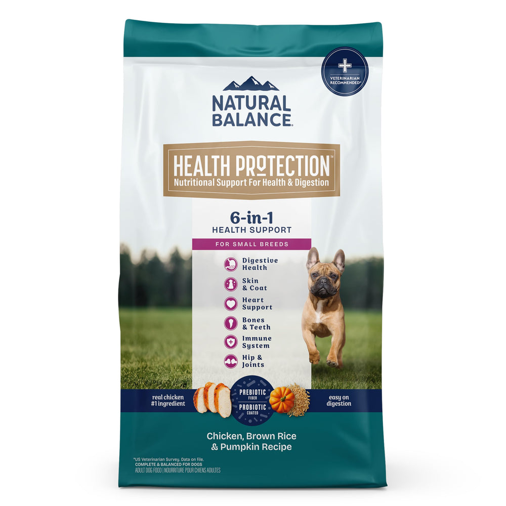 Natural Balance Health Protection croquettes au poulet pour petites races, soutien digestif.