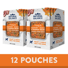 Natural Balance Platefulls Canard Carottes Potiron Haricots Verts: texture riche et équilibrée.