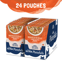 Natural Balance Platefulls Indoor – poche avec sauce onctueuse pour stimuler l'appétit du chat.