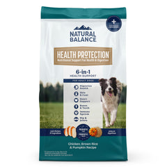 Natural Balance Health Protection : premier ingrédient poulet, protéine facile à digérer pour chien.