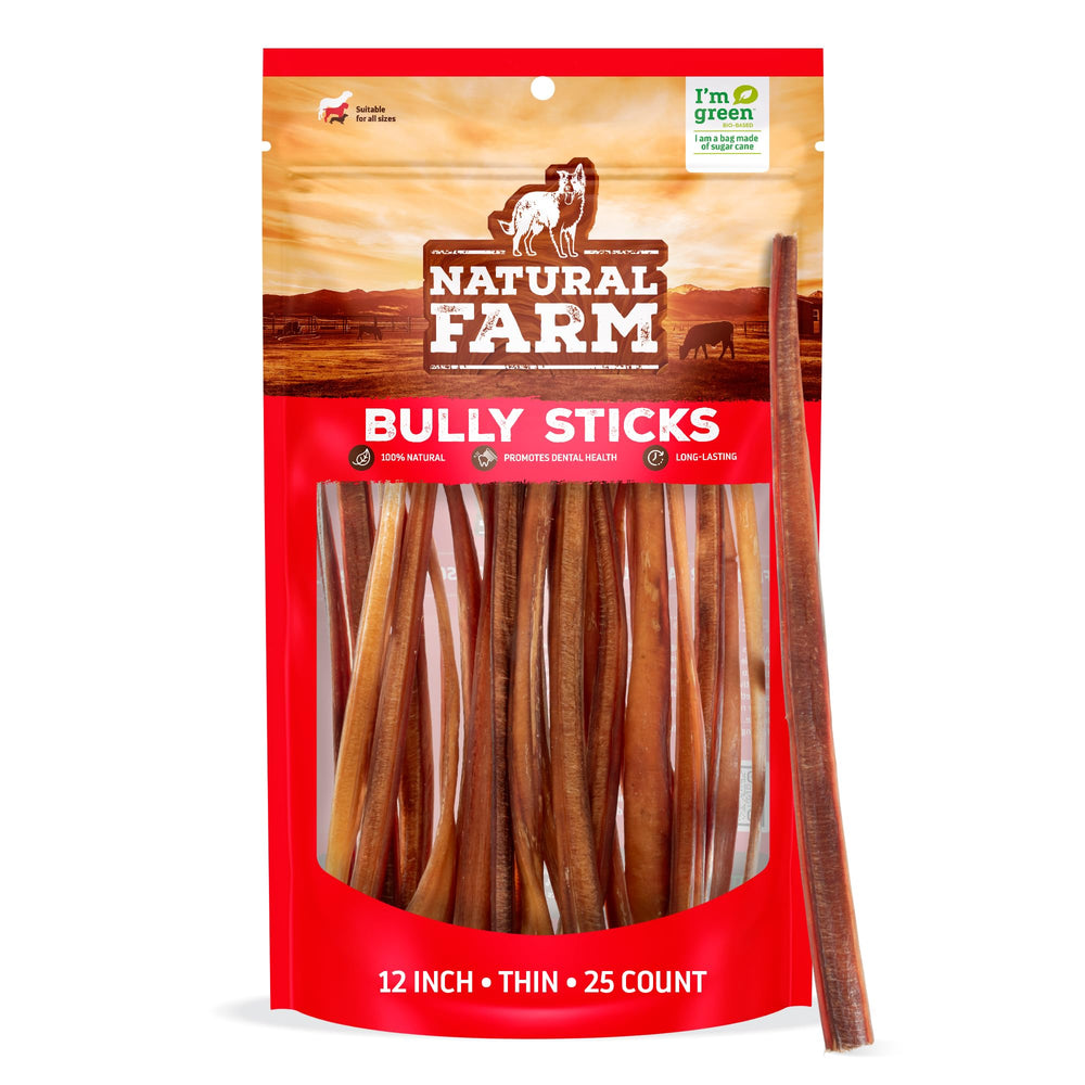 Natural Farm bâtonnet-boeuf 12 pouces, protéine pour muscles et énergie.
