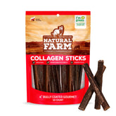 Natural Farm bâtonnets collagene enrobes boeuf 4-pouces, mâchage prolongé et stimulation des mâchoires.