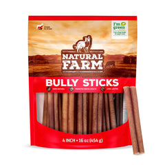 Natural Farm Bully Sticks 4 pouces – friandise durable pour petits chiens
