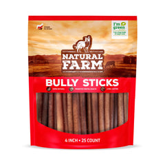 Natural Farm Bully Sticks sans odeur, 4 pouces, récompense lors de l'entraînement.