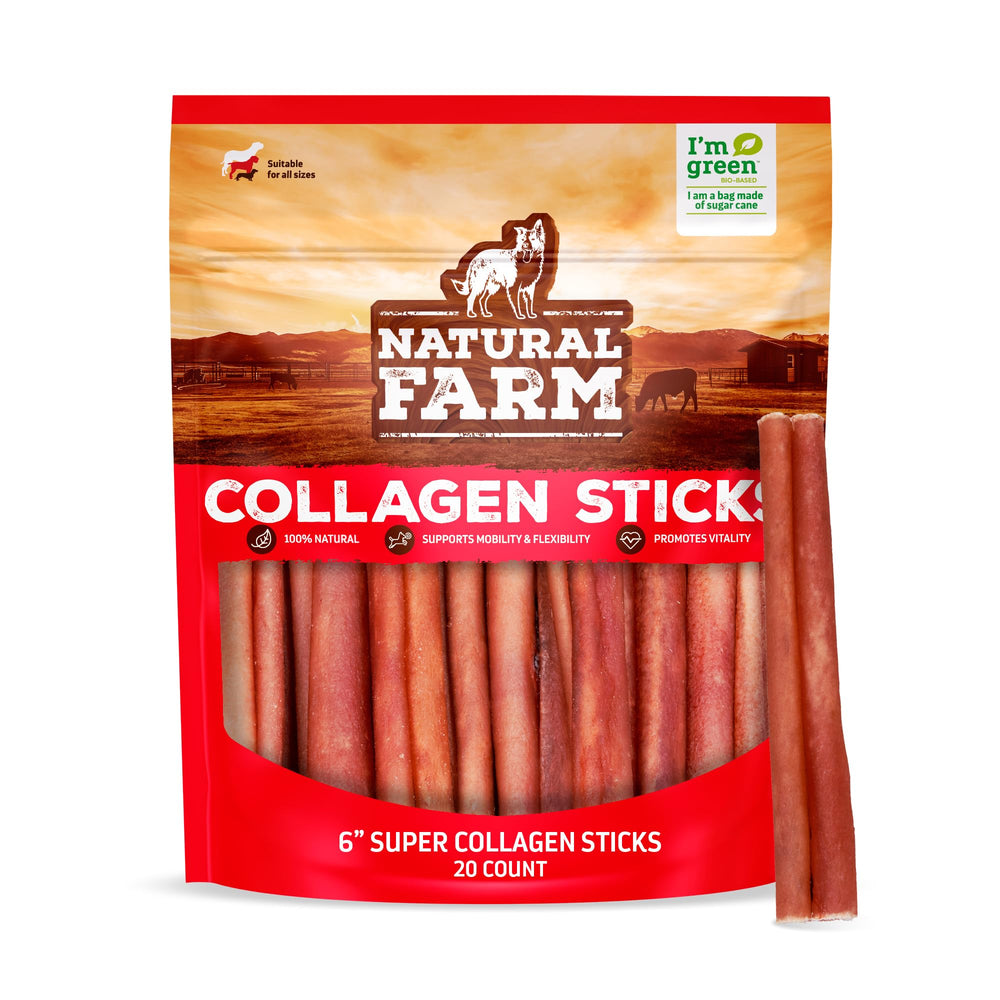 Natural Farm bouchées collagène pour chiens, emballage clair et pratique.
