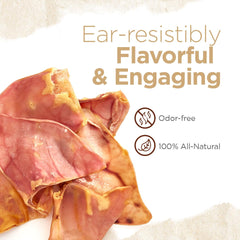 Natural Farm oreilles de porc pour chien, cuisson au four, arôme naturel et croquant doux.
