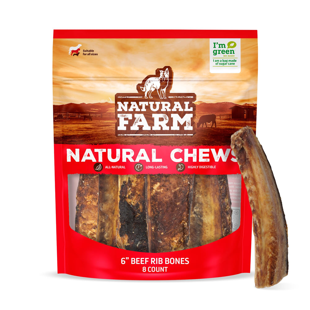Natural Farm os-boeuf 6-pouces pour chien, os durable idéal pour la mastication
