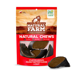 Natural Farm sabots boeuf au beurre de cacahuète, 4-pack, récompense longue durée pour chien.