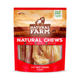 Natural Farm tendons de boeuf extra epais, bouchée robuste pour chiens taille moyenne.