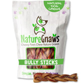 Nature Gnaws bâtonnets tressés emballage clair pour chien actif.