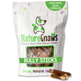 Nature Gnaws Bully Stick Bites pour petits chiens, bouchée 2-4 pouces, mastication longue.