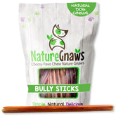 Nature Gnaws Bully Sticks – chien 11-12 pouces, mastication longue et satisfaisante.