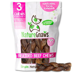 Nature Gnaws Noeuds Boeuf Texture: texture robuste pour divertir votre chien.