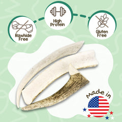 Ramures de cerf Nature Gnaws en tranches pour chien, mâchage durable et sans céréales.