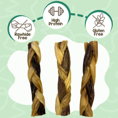 Nature Gnaws tresse boeuf petit chien – texture dense pour mâchouiller longtemps.